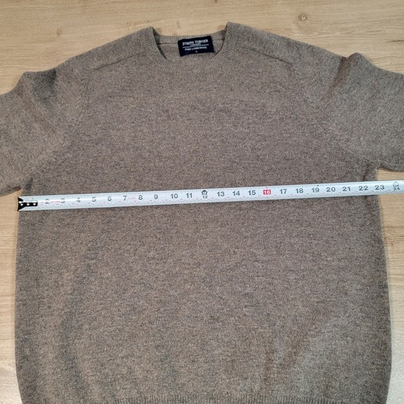Joseph Turner Size Large 100% Lambswool Sweater Preppy Quiet Luxury FLAW - Picture 8 of 11
